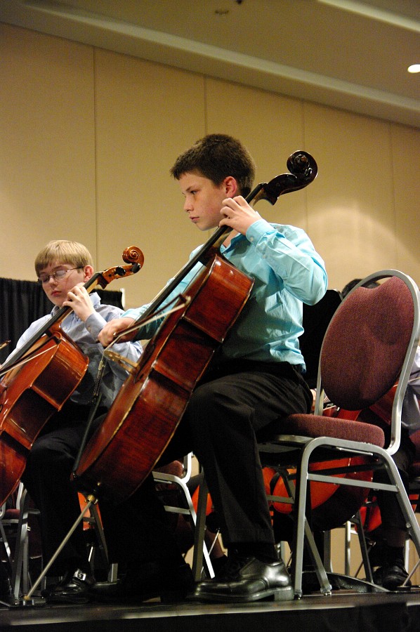 Cellos in the SYOA concert at the 2010 Conference