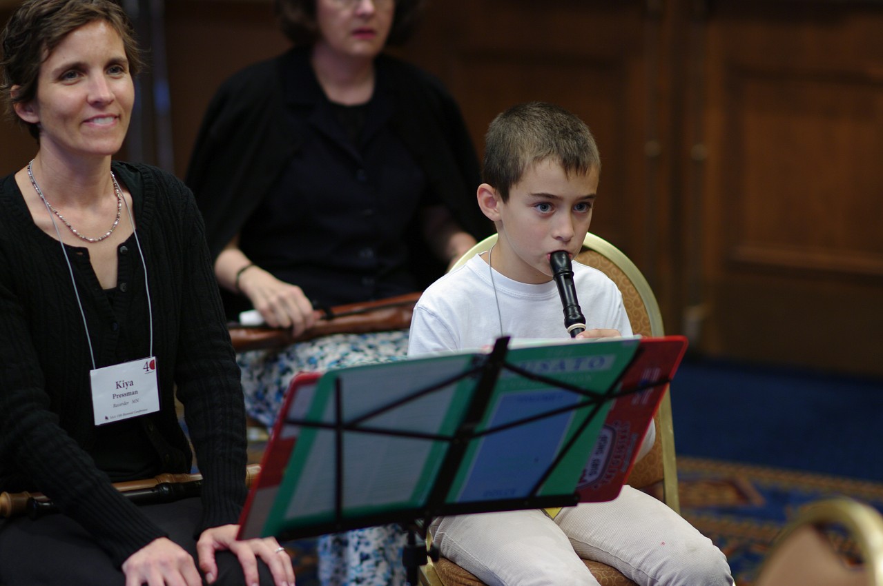 Recorder Consort rehearses at the 2012 conference