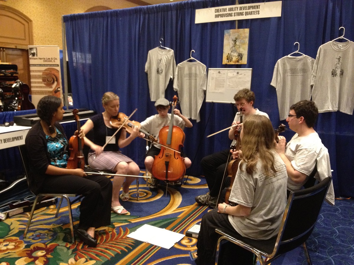 Improvising String Quartets exhibit booth at the 2012 Conference