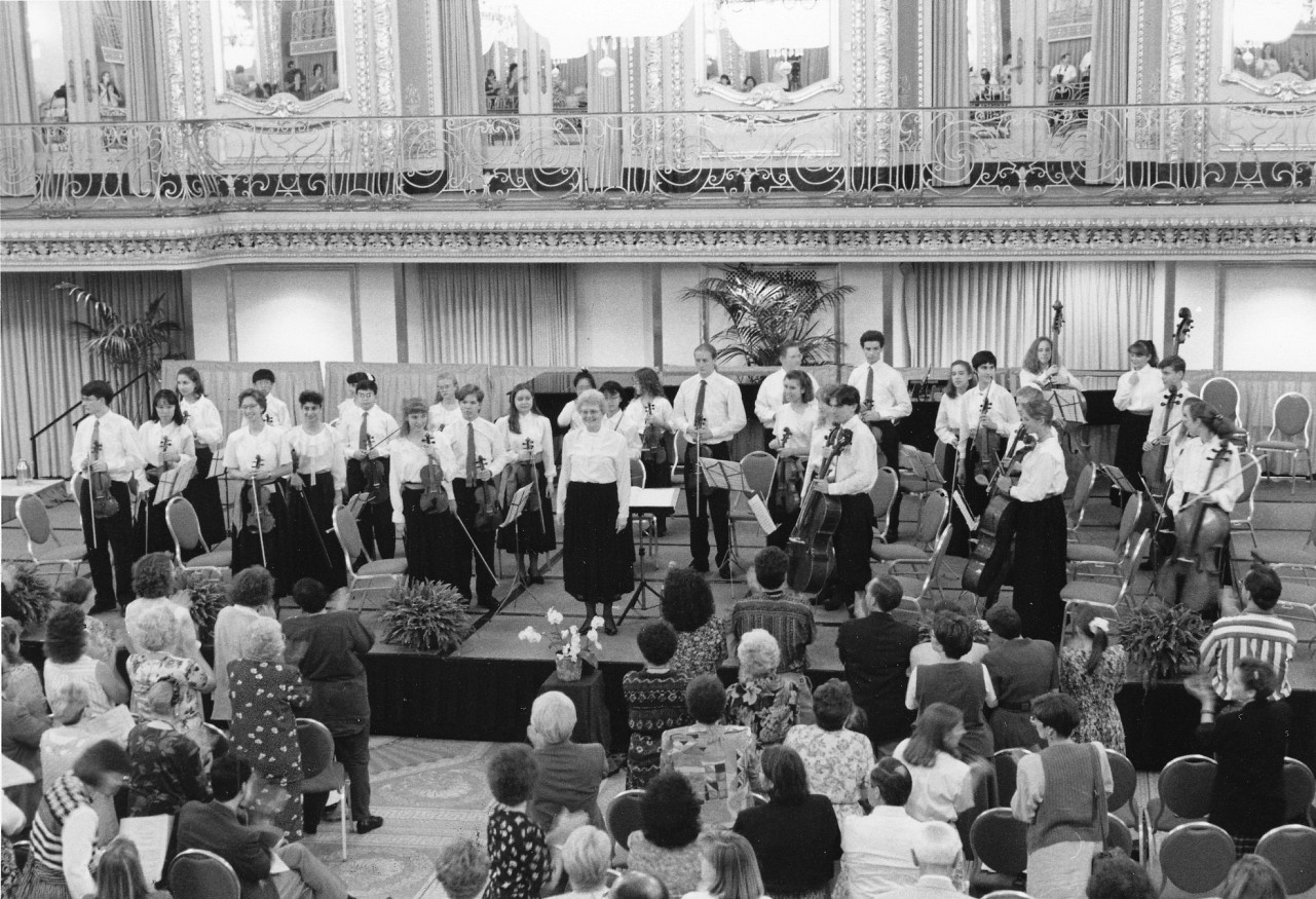 Sunday’s Ensemble Concert featured four violin groups and the Preucil School of Music Orchestra.