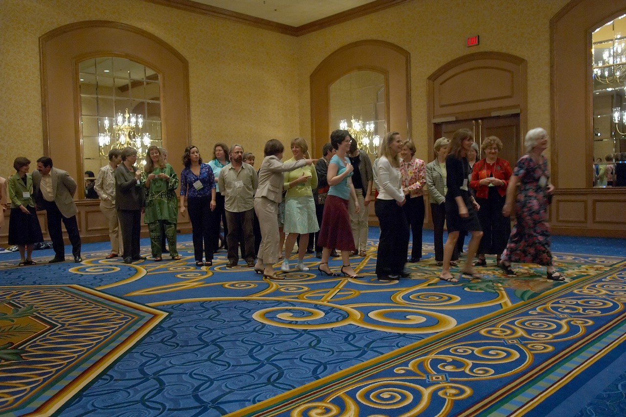 Pam Brasch herds the conference team and staff to the 2006 SAA Conference opening ceremonies