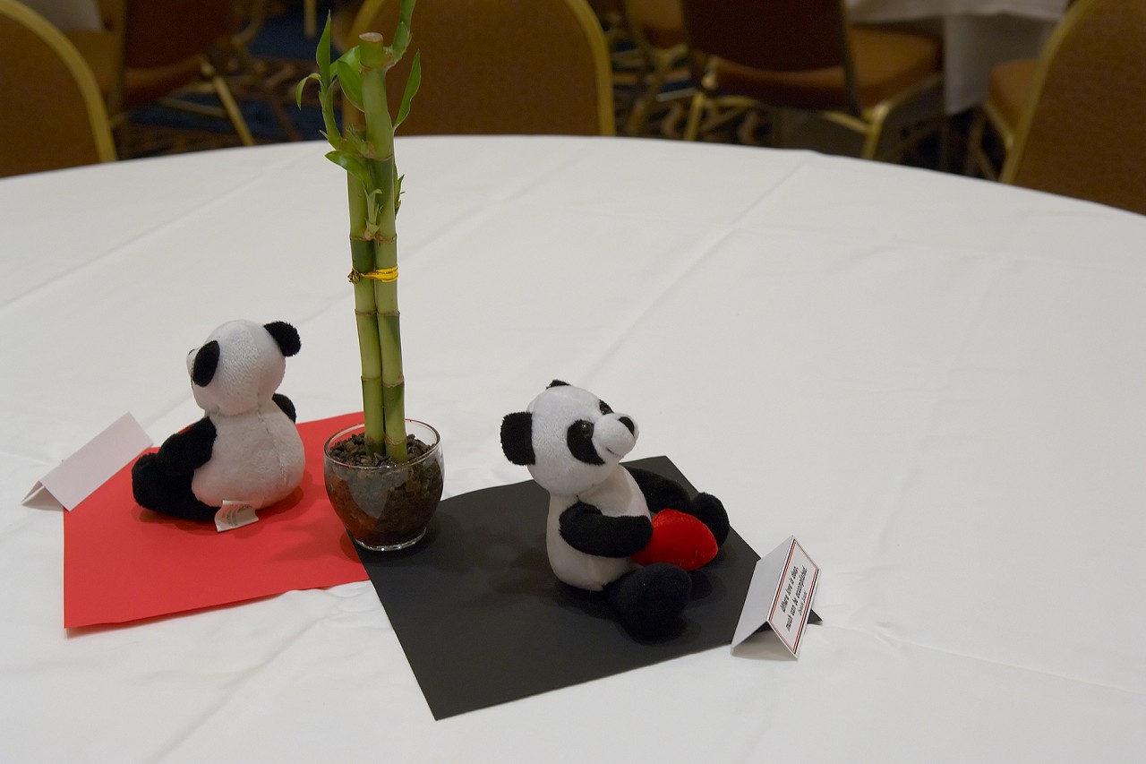 Panda centerpiece at the dinner reception at the 2006 SAA Conference