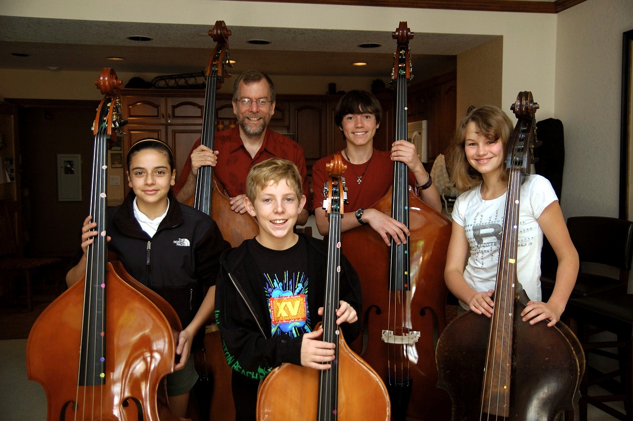 Bass students at Colorado Suzuki Institute