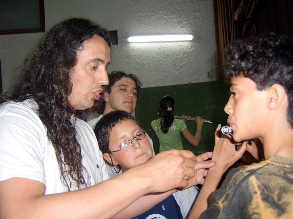 Fernando Formigo teaching flute