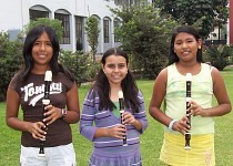 Recorder students from Peru