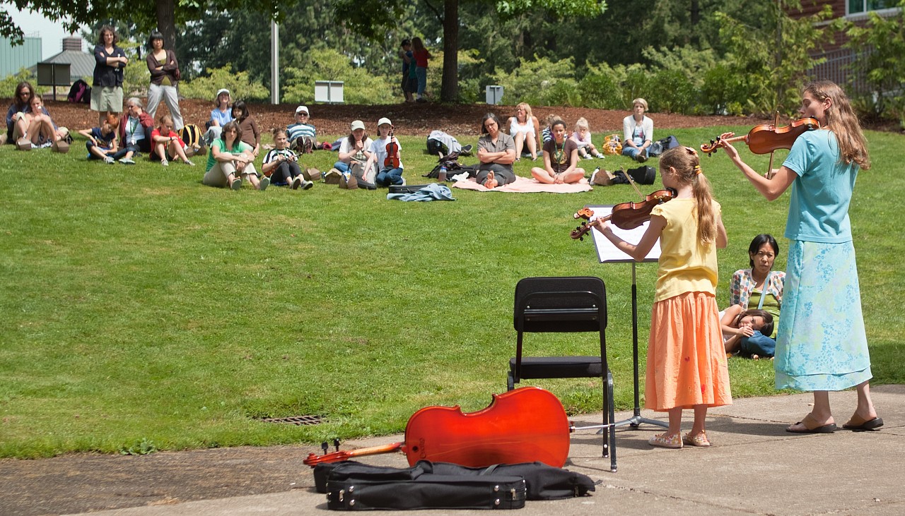 Outdoor concert at Northwest Suzuki Institute