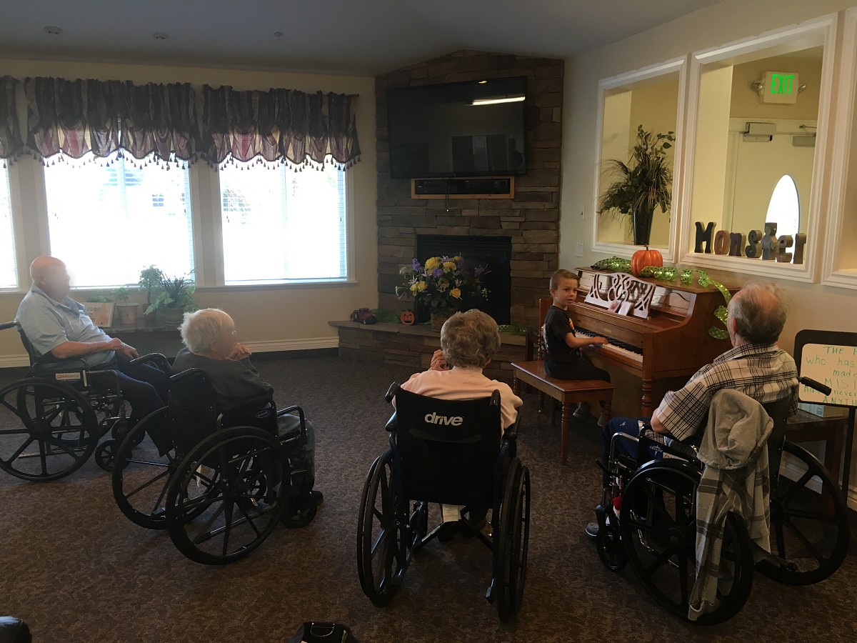 Playing piano for elderly on hospice