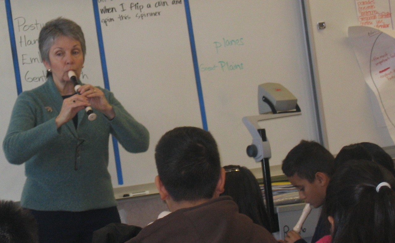 Recorder in the classroom.