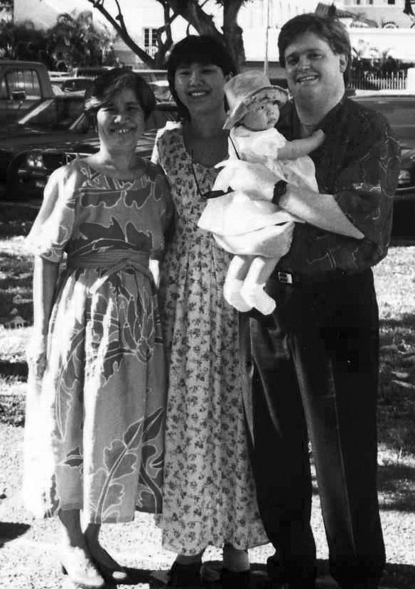 Martin Beaver with mother-in-law, Hiroko Primrose, wife, Mana, and daughter, Anna.