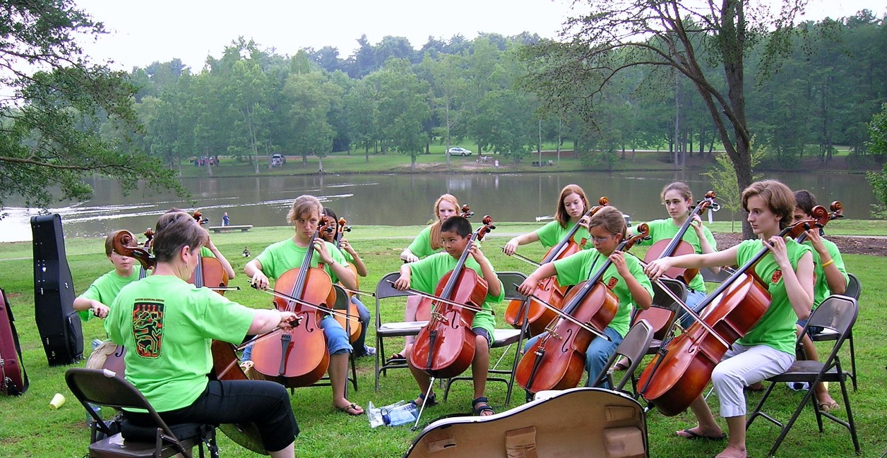 Cello group class at South Carolina Suzuki Institute