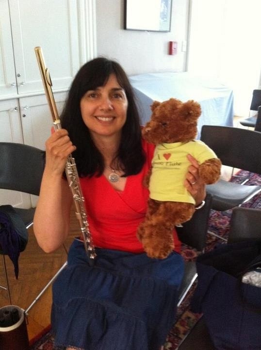 Benson the Suzuki Flute Bear at the Boston Suzuki Institute