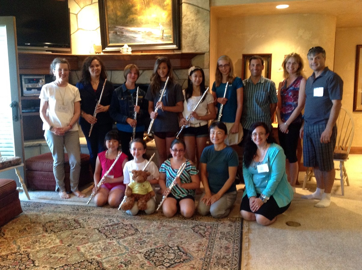 Benson the Suzuki Flute Bear at the Colorado Suzuki Institute