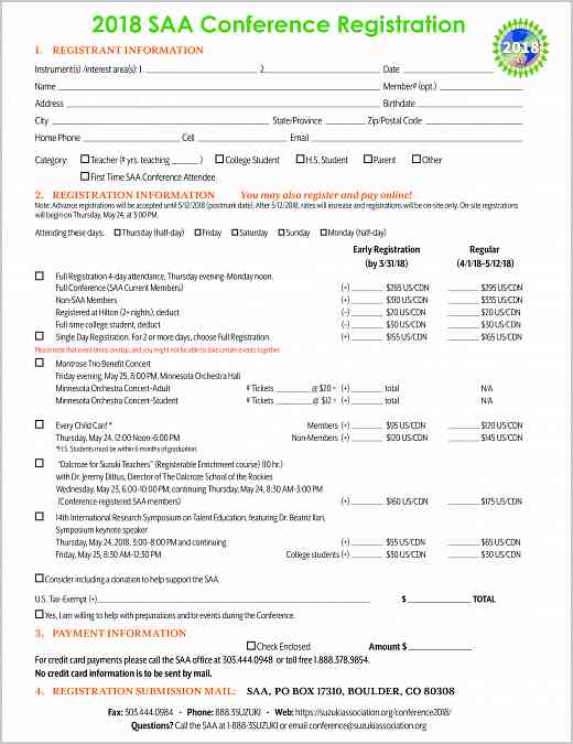 2018 Conference Registration Form