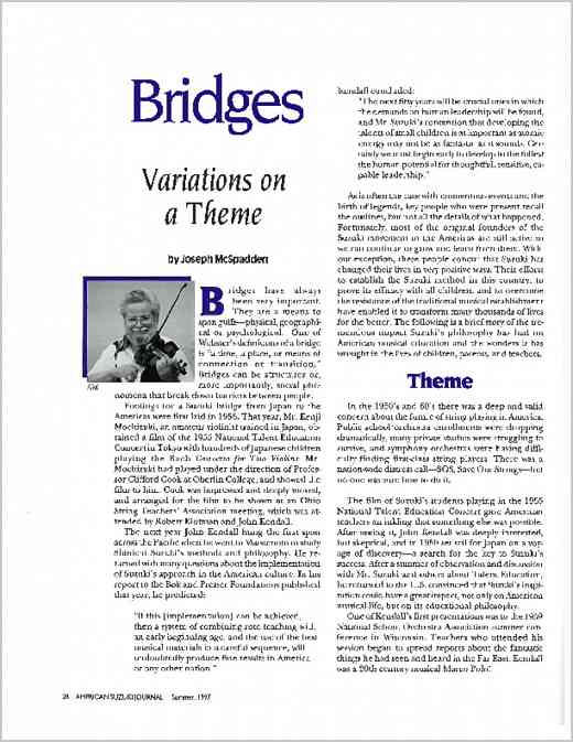 Bridges (Suzuki History): Variations on a Theme from ASJ 25.4