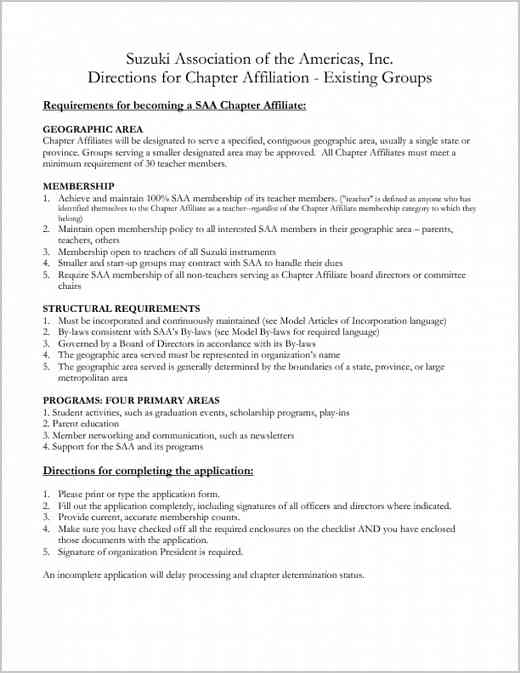 Chapter Affiliate Application Directions for Existing Groups