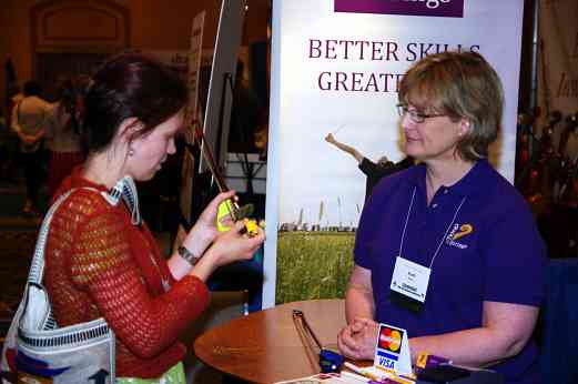 Ruth Brons of Things 4 Strings in the exhibit area of the 2010 Conference