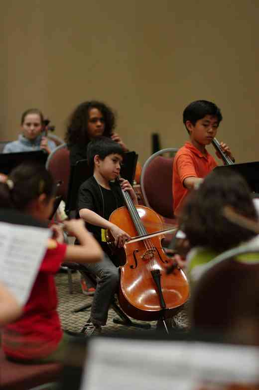 SYOA 2 cellists in rehearsal