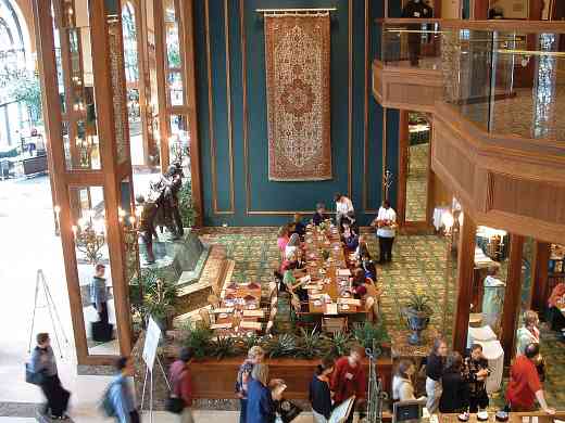 Conference attendees enjoying lunch at the Hilton during the 2004 SAA Conference