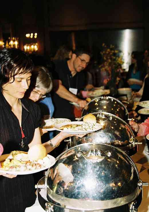 Buffet line for dinner.