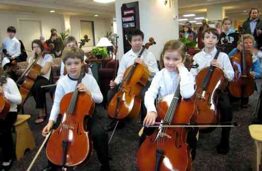 Cello students at Northwest Suzuki Institute