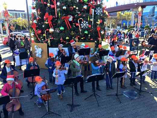 Students of Simba School of Music playing at Pier 39 in SF