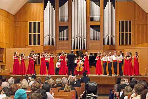 Boulder Suzuki Strings performing in South Africa