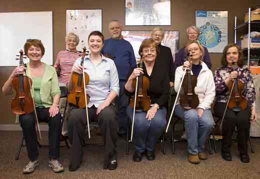 Jentry Barrett and her class of adult learners with the Osher Life Long Learning Institute at the University of Nebraska-Lincoln College of Education