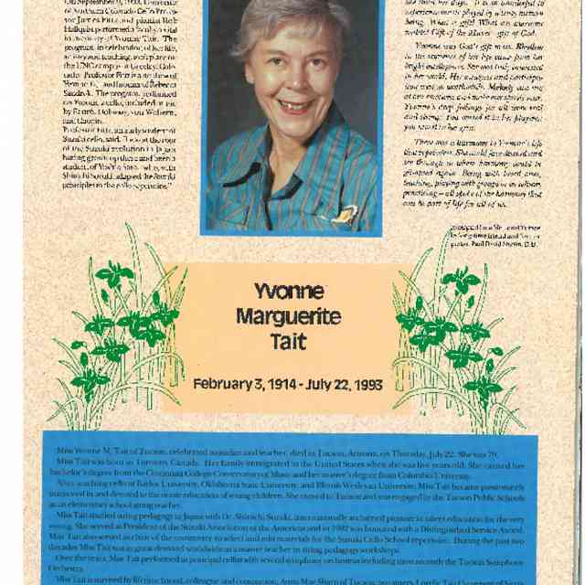 In Memoriam Yvonne Tait