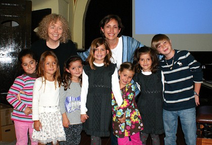 Leslie Mizrahi and Caroline Fraser with proud and happy students