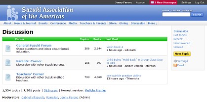 Discussion forum screenshot