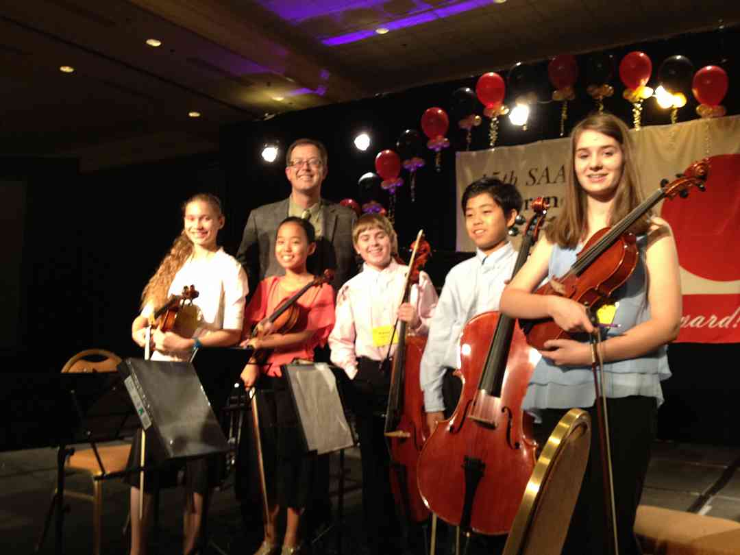 The Quint-Essentials and Brian Lewis in the chamber group master class at the 2012 conference