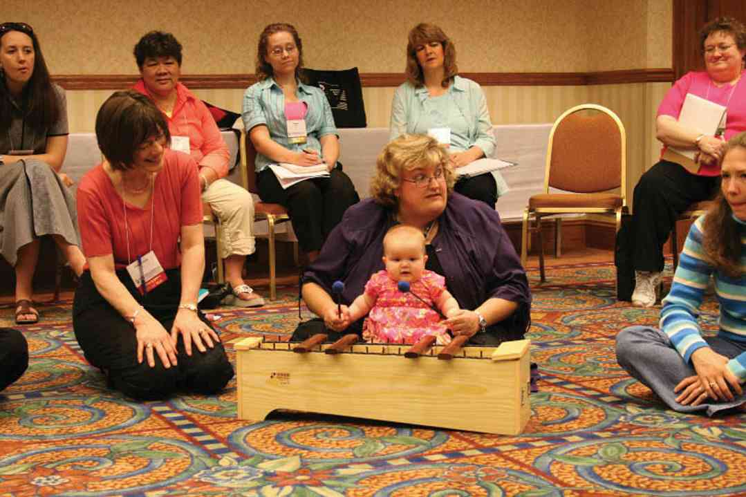 Pam and Willa Brasch with Sharon Jones at her Early Childhood demo class