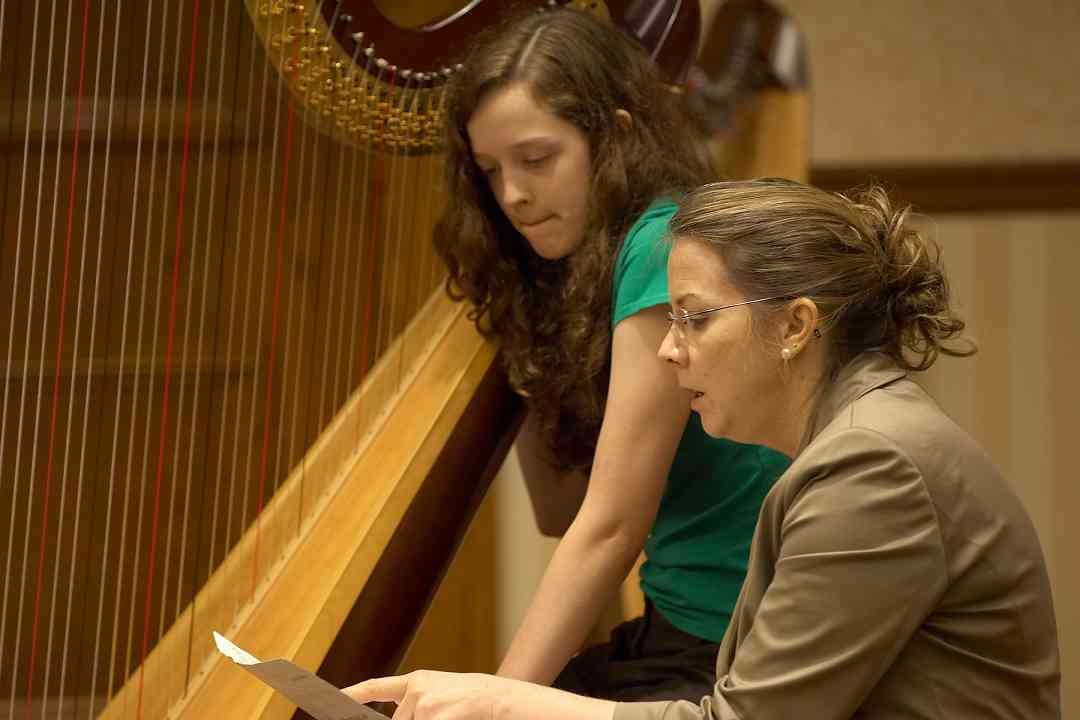 Delaine Fedson gives a harp masterclass at the 2006 SAA Conference