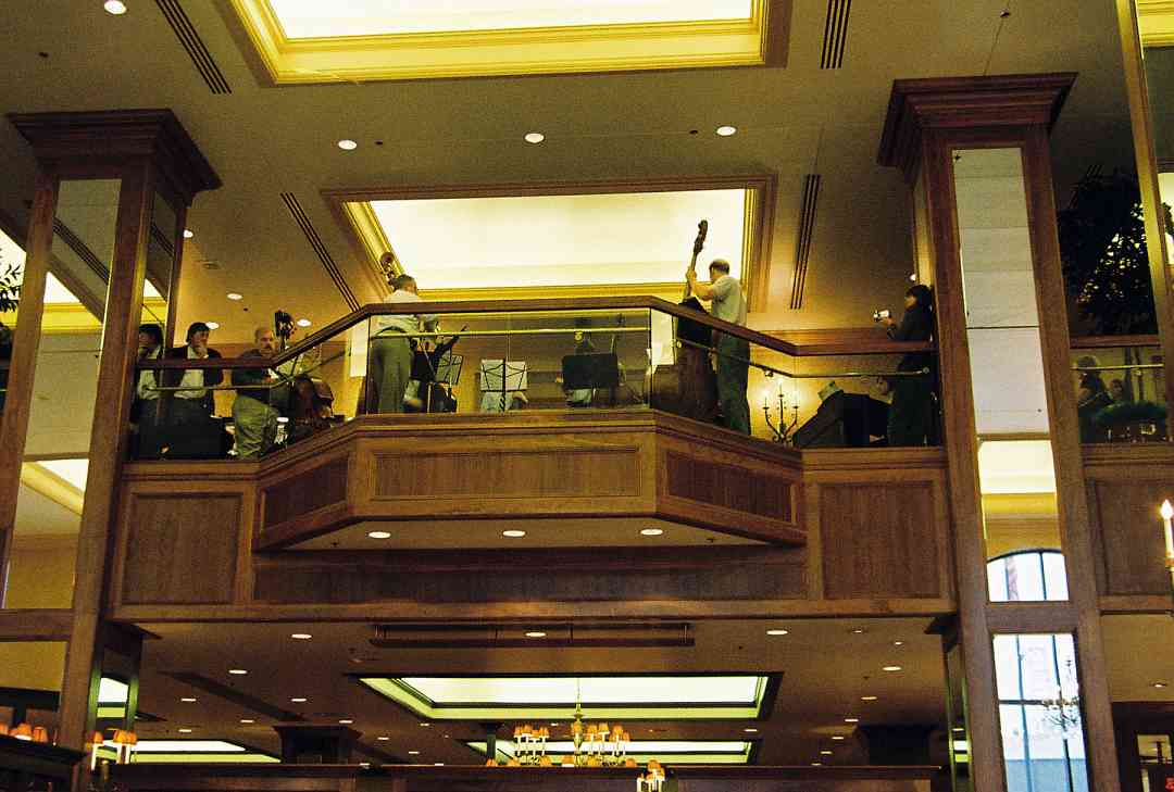 Bass Choir concert in the hotel atrium.