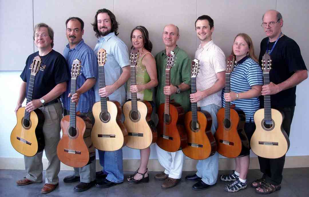 Guitar teacher training participants with David Madsen at MacPhail