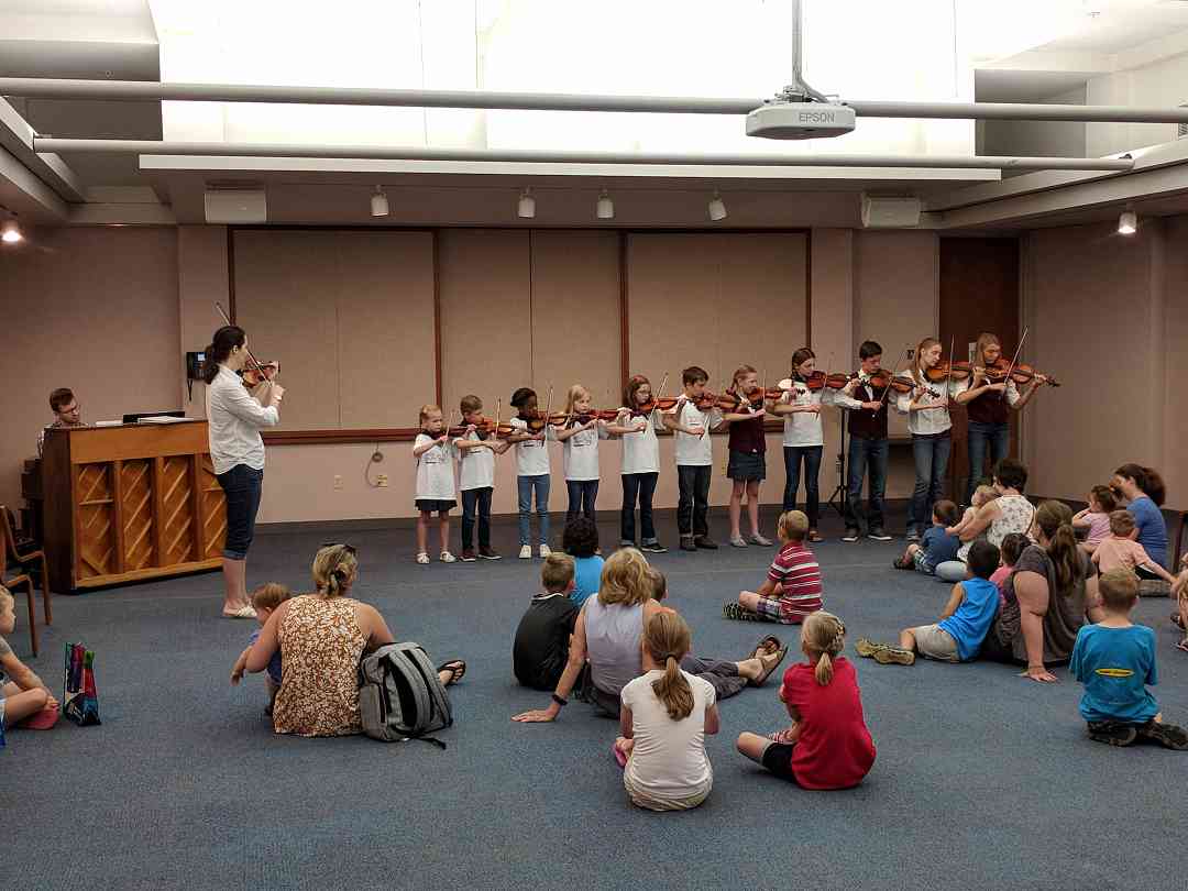 SEMSA violinists at the library