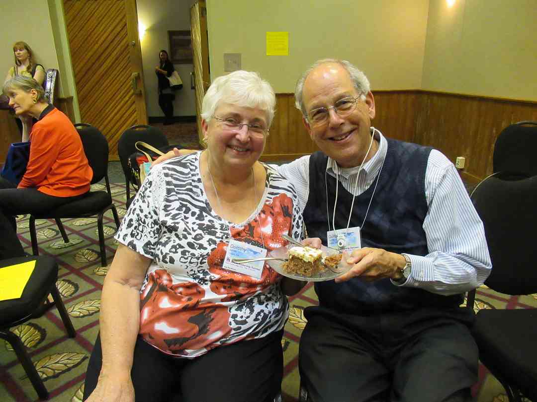 Dorothy and Don Jones celebrate Dorothy’s birthday with some cake