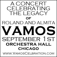 Advertisement: A concert celebrating the legacy of Roland and Almita Vamos, September 1st, Orchestra Hall, Chicago, Illinois