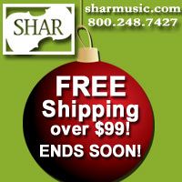 Advertisement: Shar Music: Free shipping over $99 ends soon