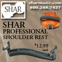 Advertisement: SHAR Professional Shoulder Rest, $12.99 each