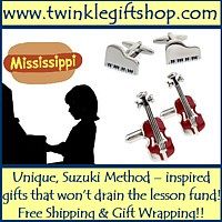 Advertisement: Twinkle Gift Shop: Unique, Suzuki-inspired gifts that won't drain the lesson fund. Free shipping and gift wrapping!